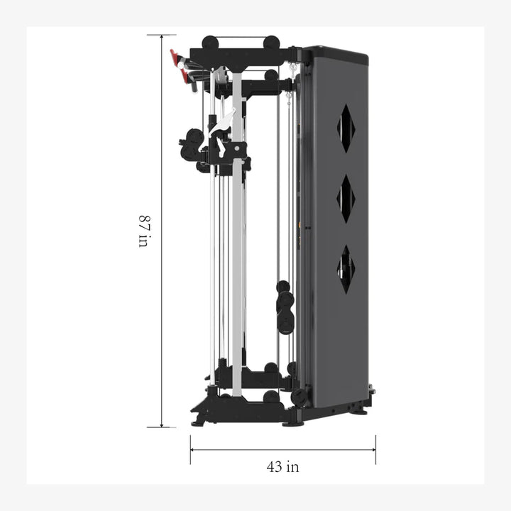 Altas Folding Home Gym Smith Machine With Pulley System Gym Squat Rack AL-3101