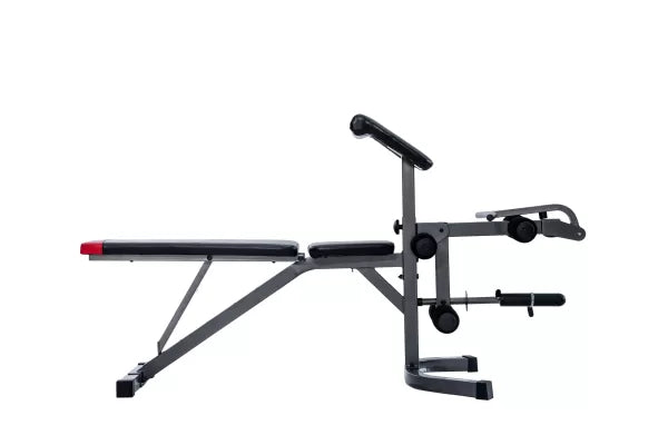 Adjustable Bench with Preacher, Curl bar and Leg Extension X-RIVAL AAB83