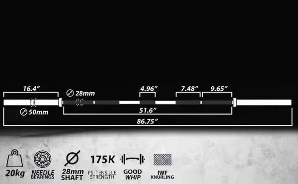 Soldier 2.0 Olympic Bar 7ft 1000LBS X-RIVAL